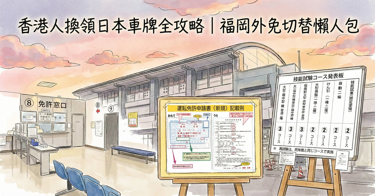 香港人換領日本車牌全攻略：福岡外免切替流程、所需文件與注意事項整理